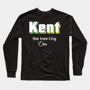 Kent Ohio Yellow Text Long Sleeve T-Shirt